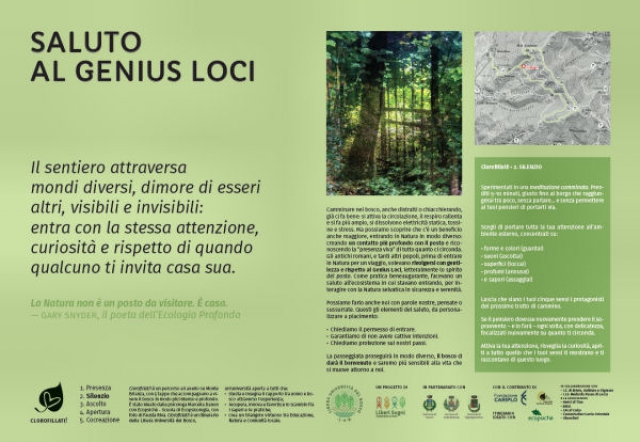 Il libro ha dato ispirazione e nome a un percorso in 5 tappe, con cartellonistica, su Monte di Brianza, in provonvia di Lecco. Una collaborazione Ecopsiché-Scuola di Ecopsicologia, Libera Università del Bosco e i tre Comuni del Monte: Valgheghentino, Airuno e Colle Brianza.