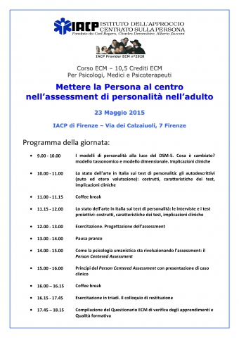 Il programma della giornata formativa