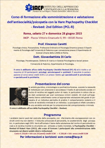 PCL-R -somministrazione e valutazione dell'antisocialità/psicopatia