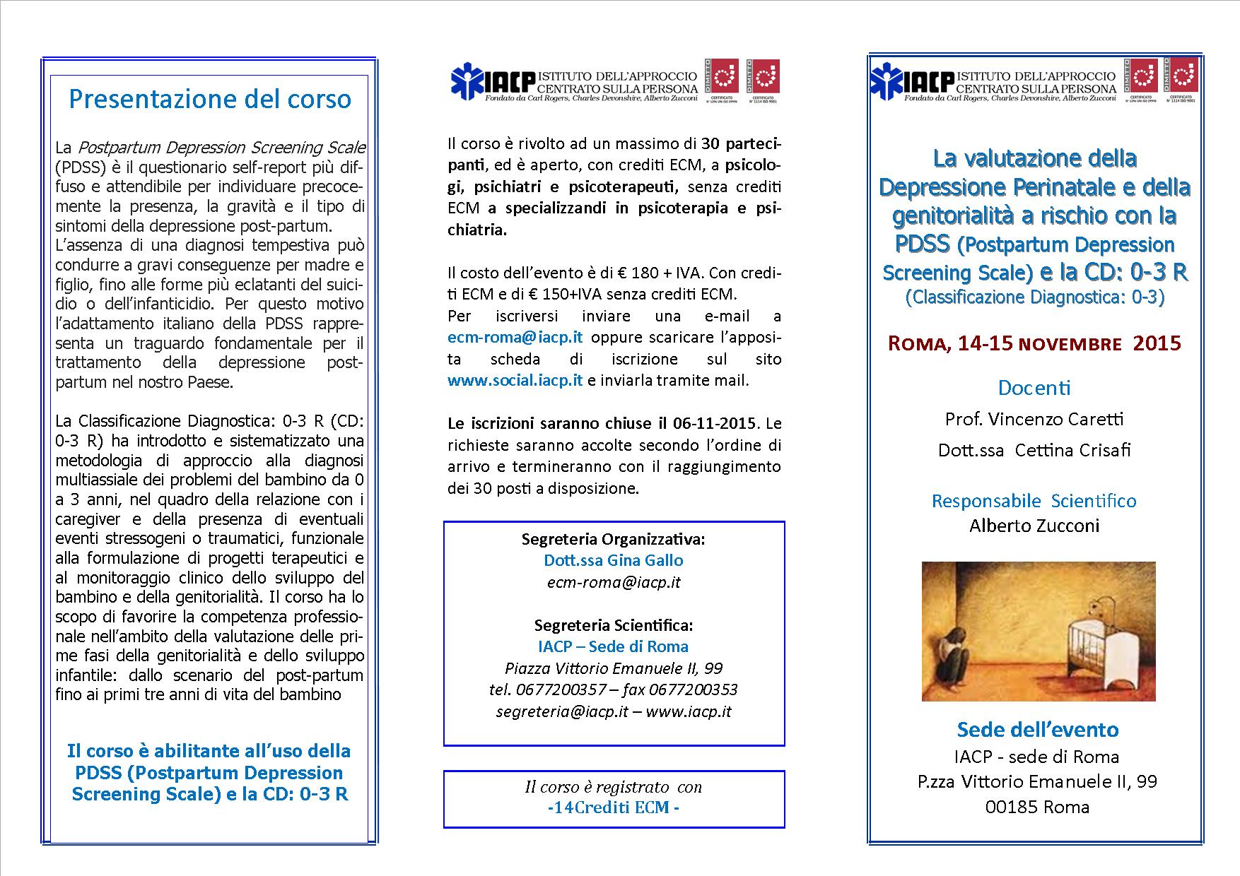 Valutazione della Depressione Perinatale e della genitorialità a rischio