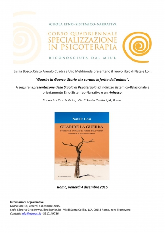 Presentazione del Libro "Guarire la Guerra. Storie che curano le ferite dell'anima." di Natale Losi