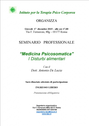 Medicina Psicosomatica. I disturbi alimentari