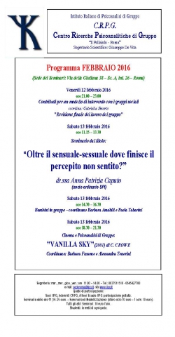 Seminari Centro Ricerche Psicoanalitiche di Gruppo