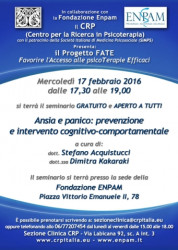 Ansia e panico: prevenzione e intervento cognitivo-comportamentale