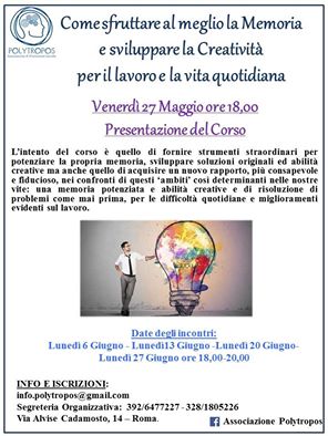 Memoria e Creatività per il lavoro e la vita quotidiana