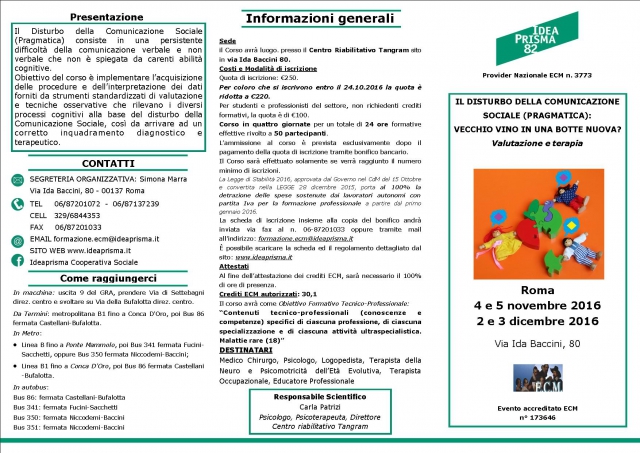 Il Disturbo della Comunicazione Sociale (Pragmatica)