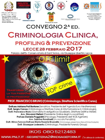 Convegno Criminologia Clinica, Profiling e Prevenzione