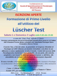 Formazione di Primo Livello all’utilizzo del Lüscher Test