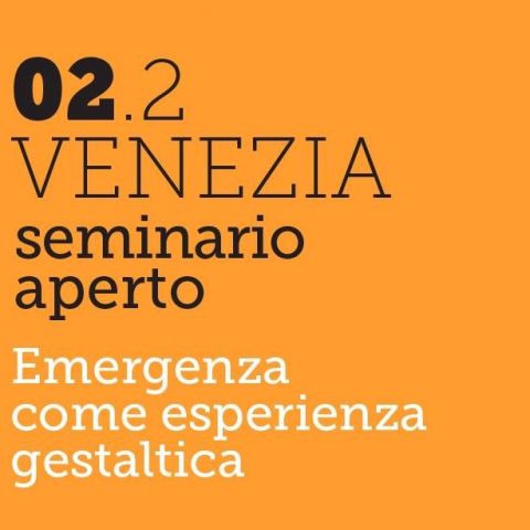 Giovedì 9 novembre ore 18.00 - Dott.ssa Marianna Danieli
Emergenza come esperienza gestaltica

Per chi opera in emergenza risulta importante comprendere come sostenere l'altro ponendo attenzione ai propri sostegni e ai confini del proprio agire: l'approccio gestaltico può offrire uno strumento prezioso per farlo.