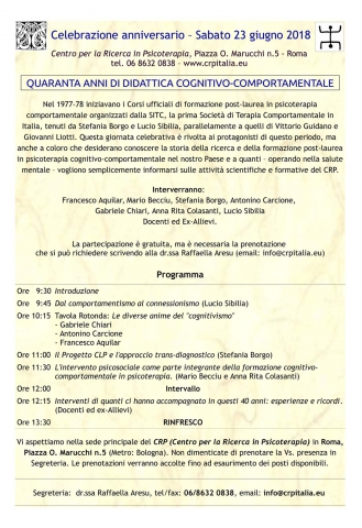 40 anni di didattica cognitivo-comportamentale